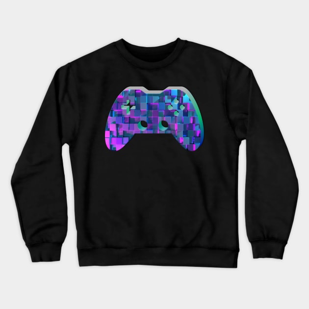 3D Blocks - Gamepad - Gaming Gamer - Controller - Video Game Lover - Graphic Console PC Game - Purple Crewneck Sweatshirt by MaystarUniverse